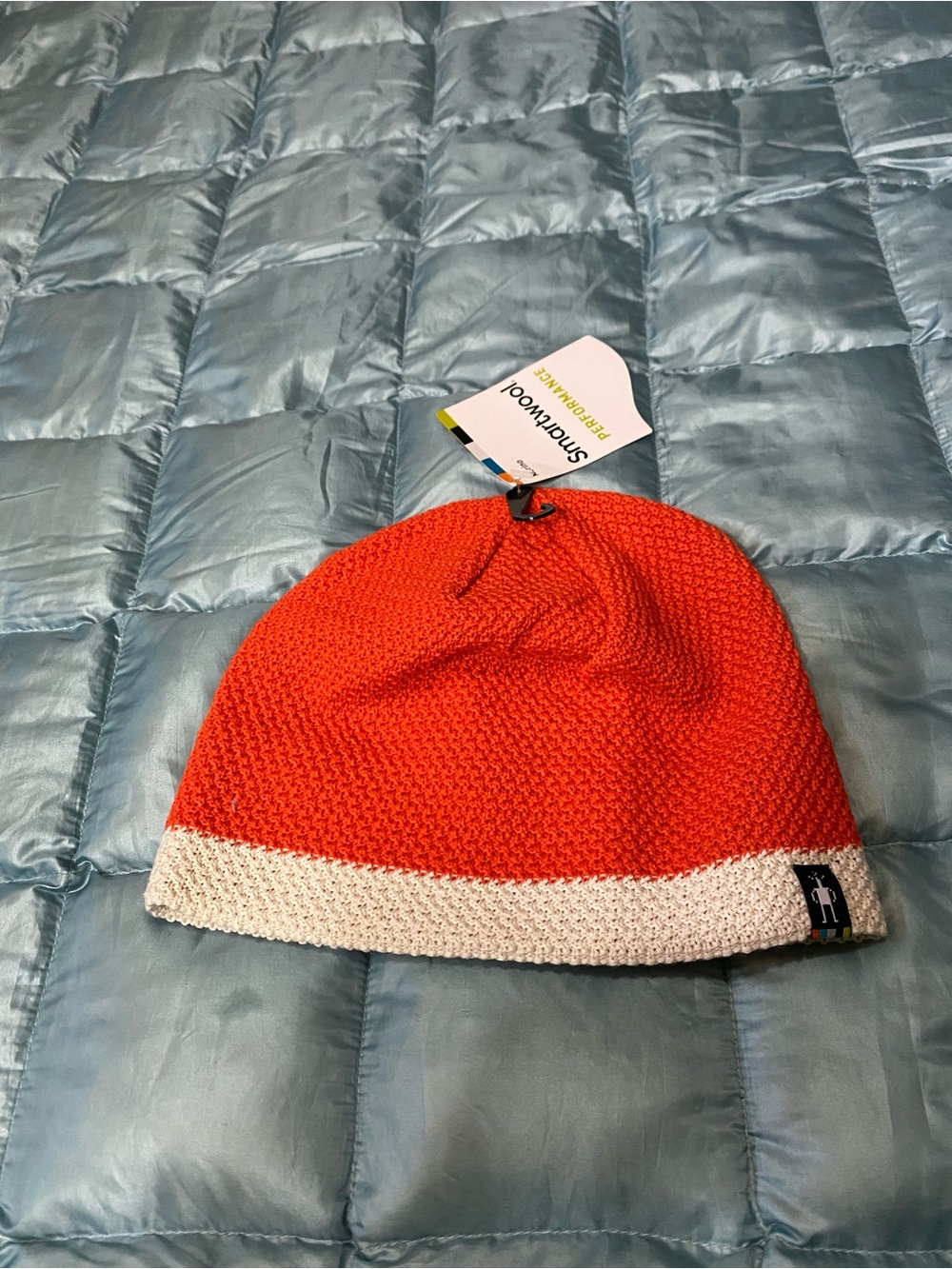 NWT Smartwool Orange and White Knit Beanie